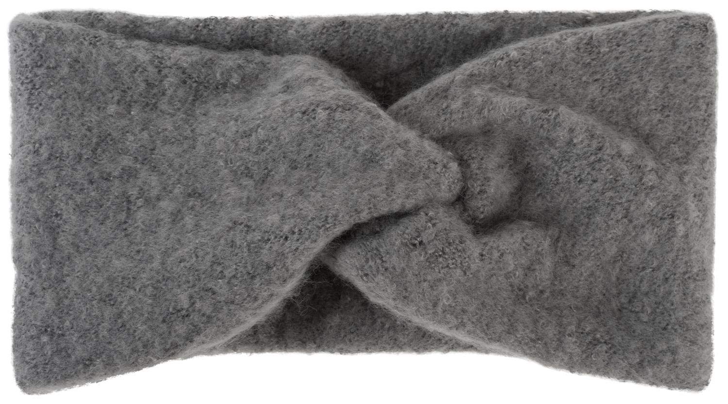 styleBREAKER Women's Fine Knit Headband with Soft Surface and Twist Knot Detail, Warm Winter Hairband, Headband 04026043, Colour:Grey