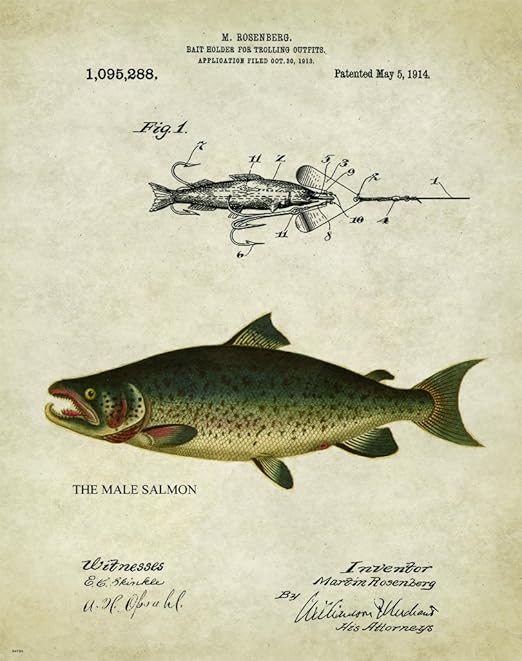 Amazon Com Antique Fly Fishing Lure Us Patent Poster Art Print