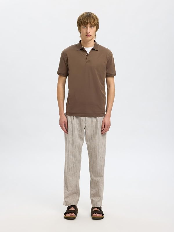 Herren Slhfave Button Ss Polo Noos, Morel, Large — Foto 4 von 8