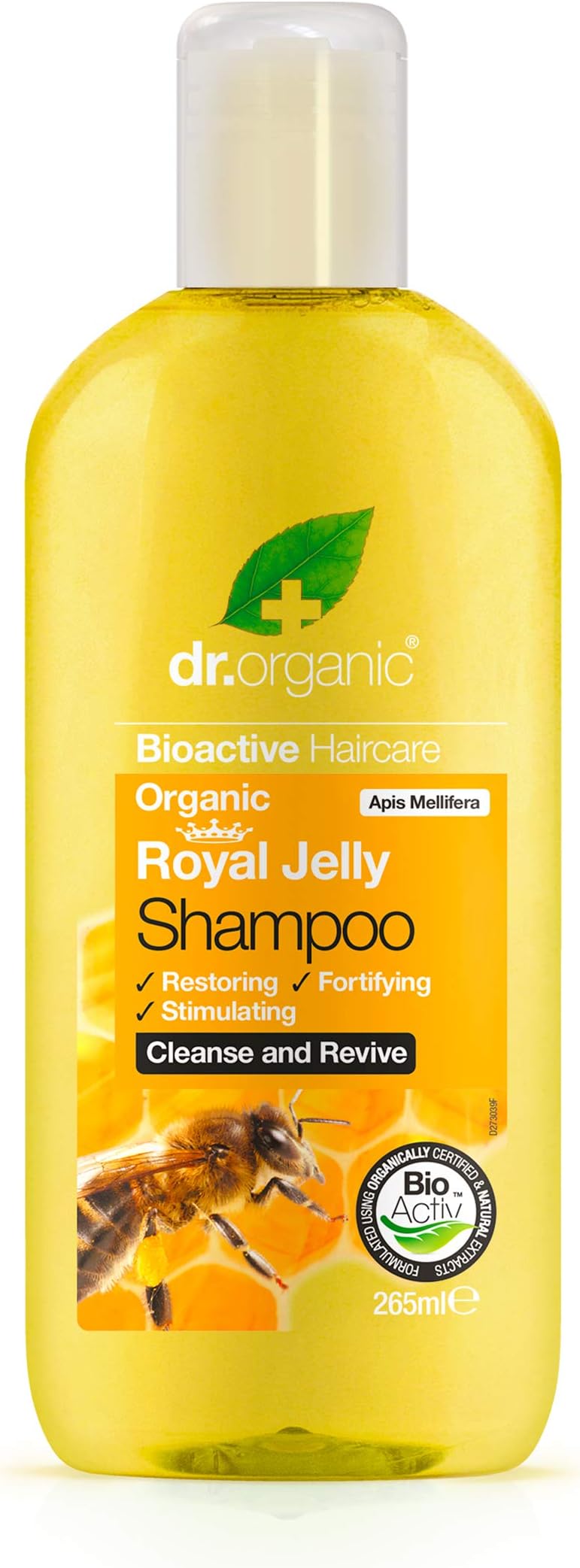 Dr Organic Royal Jelly Shampoo All Hair Types Natural Vegetarian Cruelty-Free