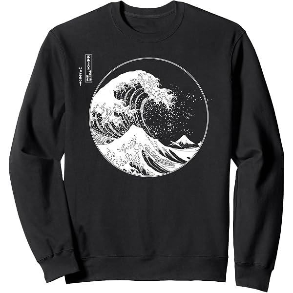 Sweatshirt Dragon Japonais Tokyo & Vague De Kanagawa - Design Artistique Dos - Unisexe