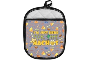 MBMSO Cheesy Queso Gift Mexican Food Oven Mitts I'm Just Here for The Nachos Kitchen Pot Holders Corn Chip Snack Lover Gifts 