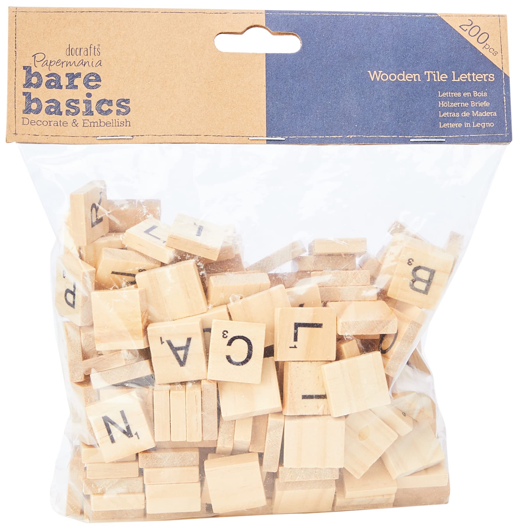 Bare Basics Wooden Tile Letters (200pcs)