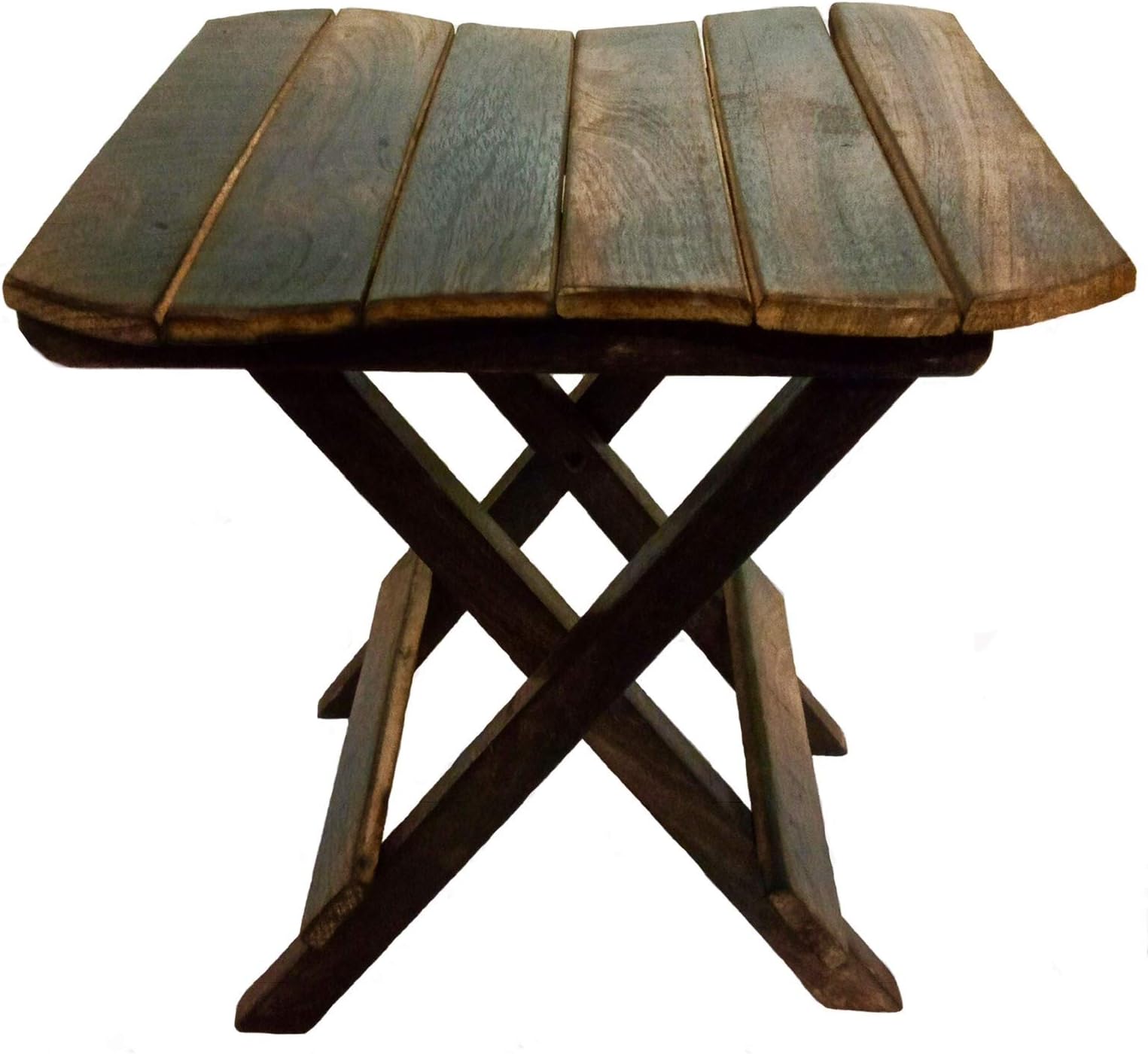 Hindoro Wooden Design Folding Table for Living Room (Brown, 12X12X12 Inch)