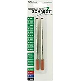 Schmidt 5888 Ceramic Rollerball Metal Tube Refill &ndash; Fine Point 0.6mm, Black Ink, Smooth Writing Pen Refills for Rollerball Pens, Premium German Quality, Long-Lasting Ink Flow, 2 Pack Blister