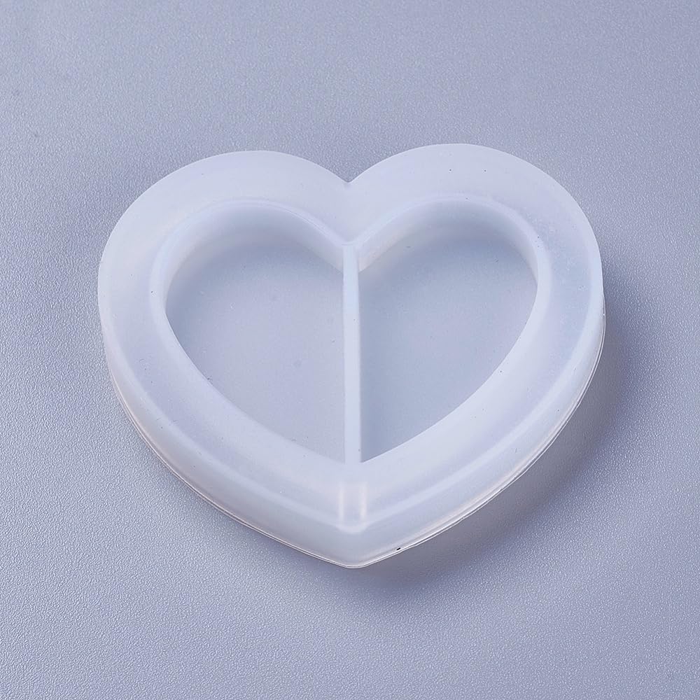 Photo 1 of 2 pcs Heart Shape Resin Shaker Molds, Quicksand Silicone Moulds Resin Casting Molds for DIY Craft Supplies Keychain Pendant Charm Jewelry Making Lanyard Ornament Home Decoration 45x51x8mm