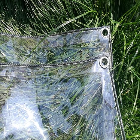 Planen Transparente wasserdichte PVC-Kunststoff Schuppenstoff Gewächshauszeltbezüge Regendicht mit Ösen, Transparenz 90%, 500