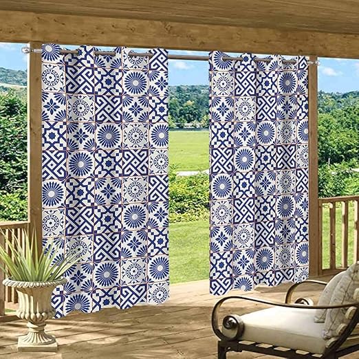 Anmaseven - Cortina marroquí transparente para exteriores con calor y