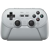 8BitDo Pro 3 Bluetooth Controller for Switch/Switch 2 – TMR Joysticks, Swappable ABXY Buttons, Pro Back Buttons, Charging Doc