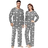 Fustylead Flower Floral Unisex Adult Pajama Set 2 PCS Various of Background Fashion Long Sleeve Soft Sleepwear for Men Women