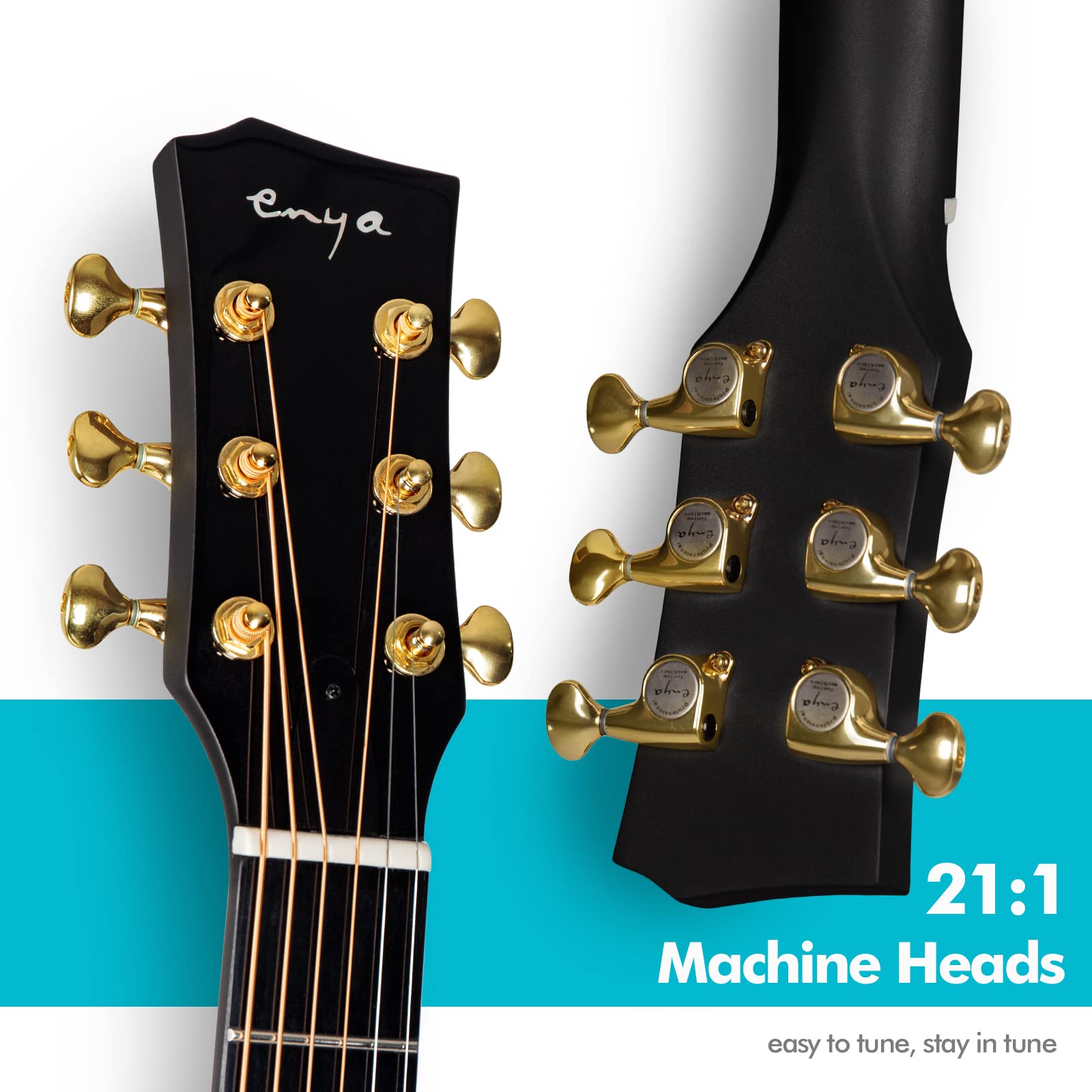 Enya X4 PRO Carbon Fiber Acoustic Electric Guitar, 41-Inch Full Size Cutaway Design, AcousticPlus Pickup System with Built-in Effects & Tuner, Includes Deluxe Hard Case, Leather Strap, Cable