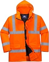 Portwest S460 Winter Hi Vis Hooded Jacket Orange Large view 5