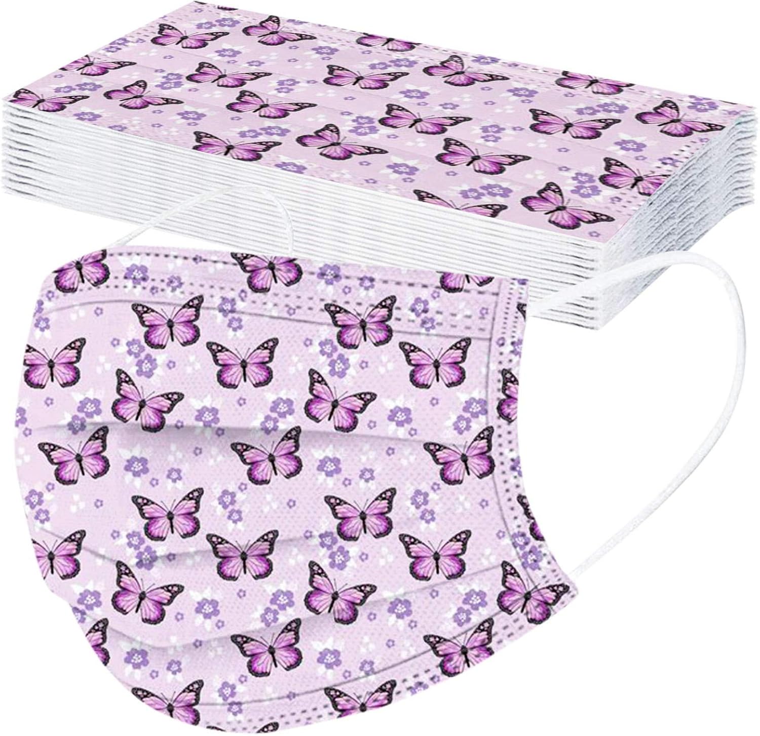 10/20/50/100 Pieces Printed Butterfly Face Mask Children's Disposable 3