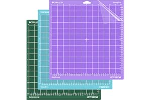 DOOHALO Cutting Mat for Cricut and Cricut Explore Air2/One Smart Cutting Maker Machine Expression 12 X 12 inch 3 Pack Replacement Variety Adhesive Vinyl Mats Lightgrip Standardgrip Stronggrip