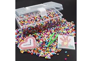 1000PCS Fuse Beads, 2.6mm & 5mm Hole for DIY Jewelry Making, Pixel Puzzle Craft Beads for Crafters, Designers & Hobbyists, 2.