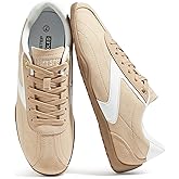 LUCKY STEP Women's Classic Retro Fashion Sneakers Casual Cow Suede Walking Shoes Thin Sole Running Trainer