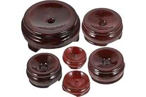 PATKAW Crystal Ball Stand 6Pcs Hollow Walnut Wood Sphere Holders for Tabletop Display and Collectors