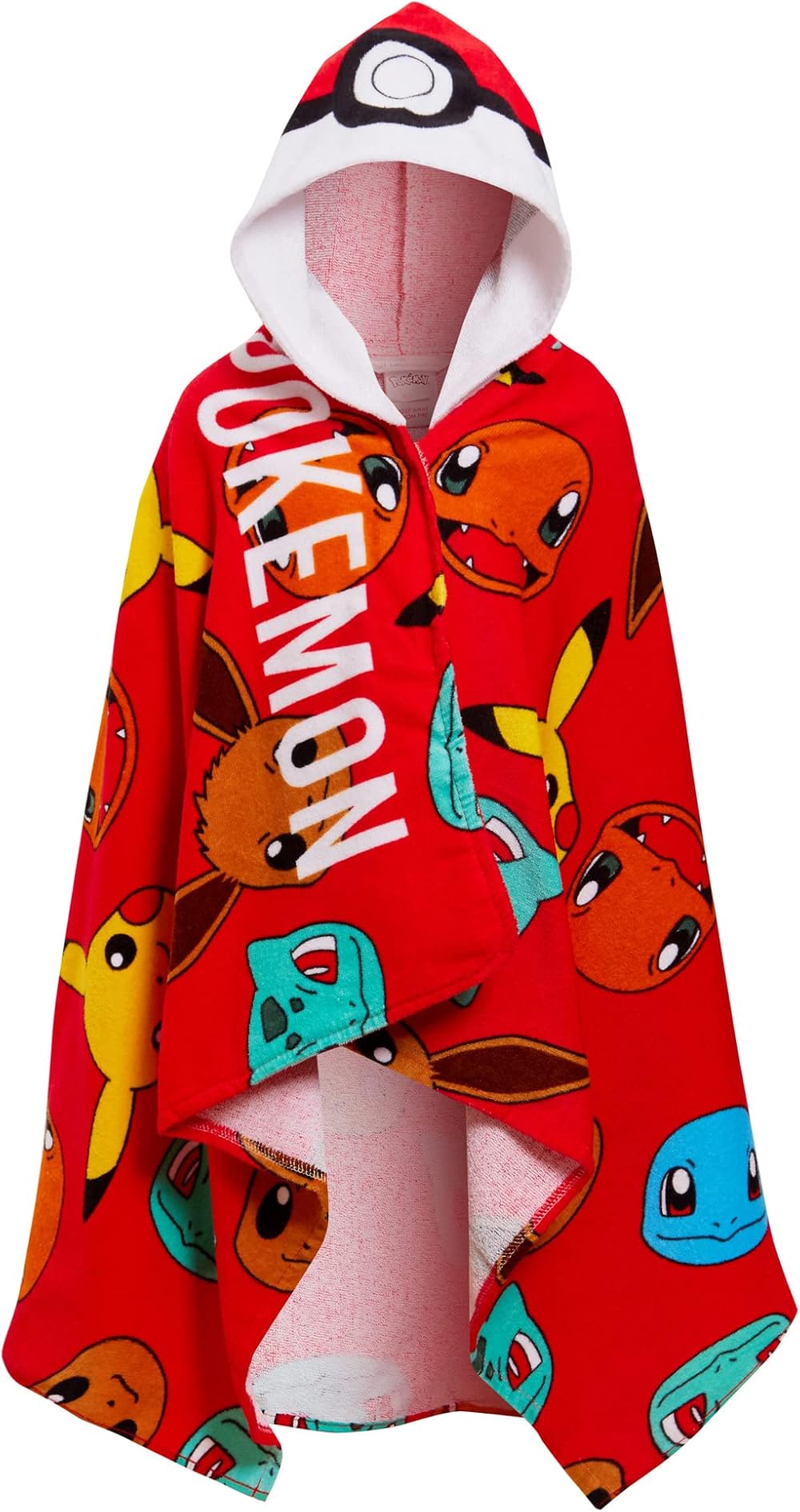 Pokémon Hooded Towel 100% Cotton Kids Poncho Pikachu Beachtowel