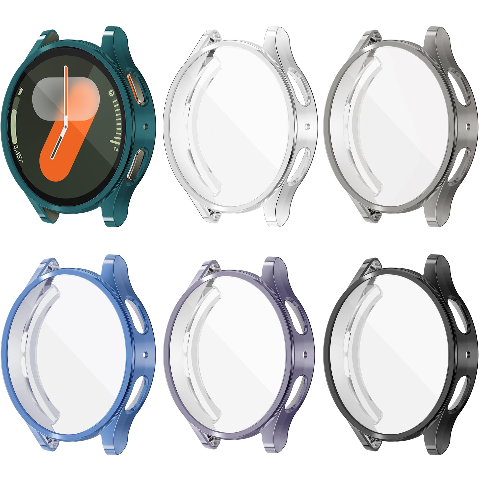Photo 1 of [6 Pack] YUVIKE Watch Screen Protector for Galaxy Watch7 40mm, 6 Colors Soft TPU Watch Case Full Protective Cover for Samsung Galaxy Watch7 40mm(SM-L300)