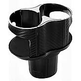 Double Cup Holder for Car, 2 in 1 Extra Cup Insert with Expandable Base, Multifunctional Extender Expander Adapter with Elastic Open-Close Cup Mouth, Adjustable Bracket FOR 2.1''-2.9'' BOTTLE DIAMETER