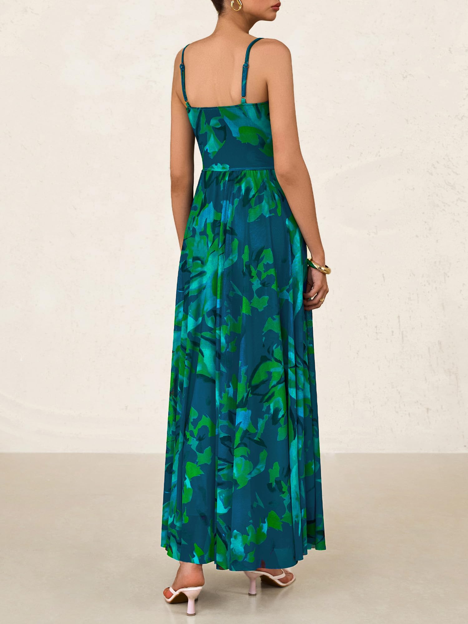 BTFBM Women Summer Floral Maxi Dresses Elegant Spaghetti Strap Dress Printed Party Dress Beach Long Dresses