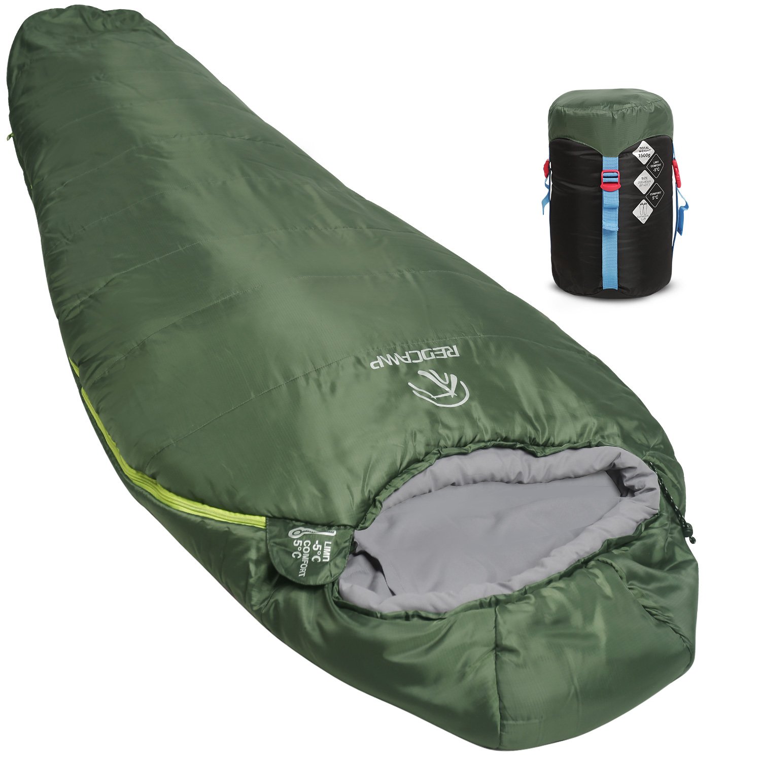 Redcamp Mummy Sleeping Bag For Backpacking Lightweight Portable Camping Hiking Sleeping Bag For Adults