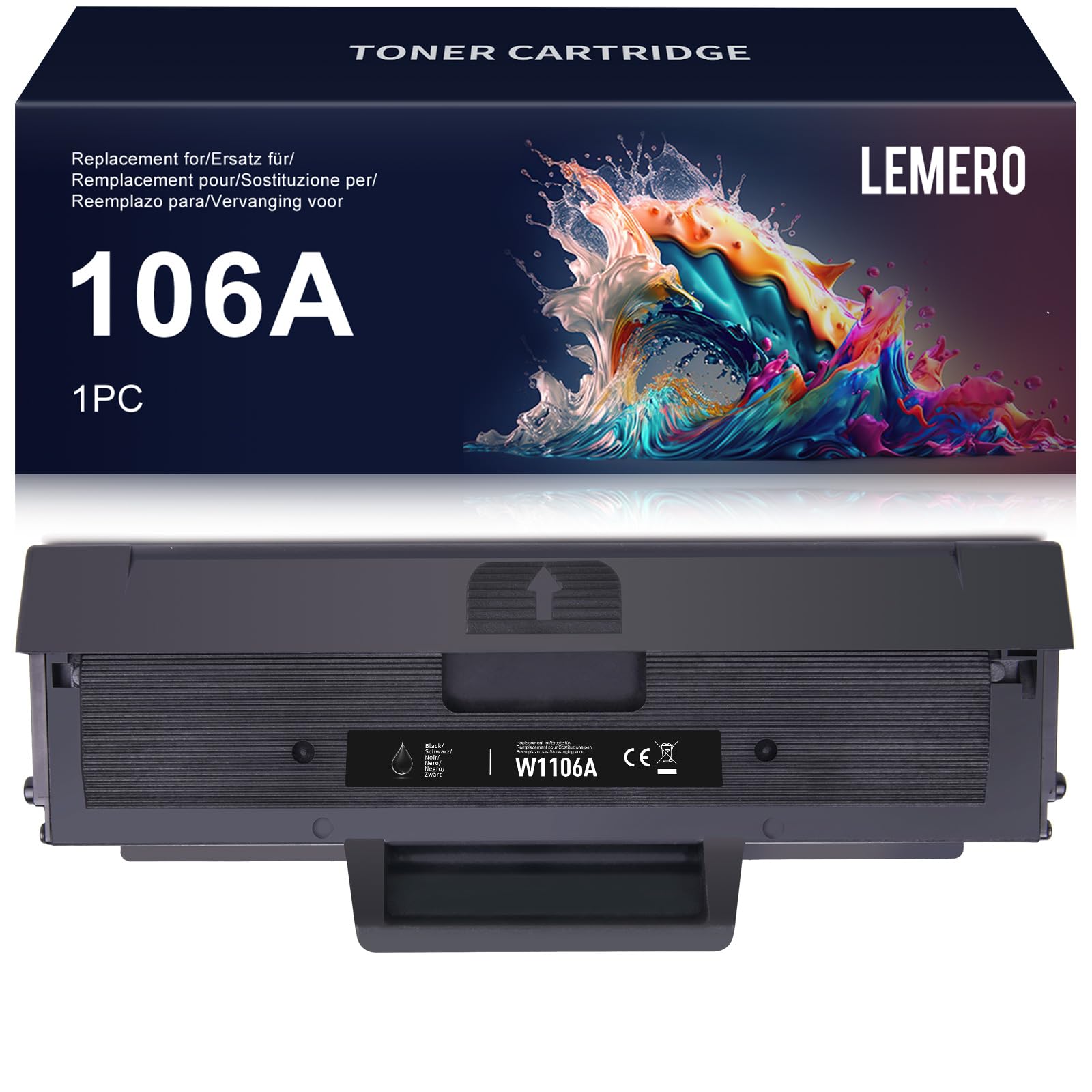 Lemero 106a Toner Cartridge Replace for HP 106A W1106A for hp 107w 107a toner，hp mfp 135w 137fnw toner，135a Toner