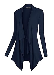 Urban CoCo Women's Drape Front Open Cardigan Long