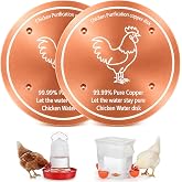 Otoolling 2 Pack Copper Disk for Chicken Water Bowl Dispenser, 0.6mm Thick | 99.9% Pure Copper Disc, 4 Inch Dia, Physical Safe Purifier with 4 Point Support, Fit for Dog, Pets Bowls, All Season Use