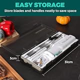 HAUSHOF Cordless Electric Carving Knife Set 8V 2 Blades Fork White view 5