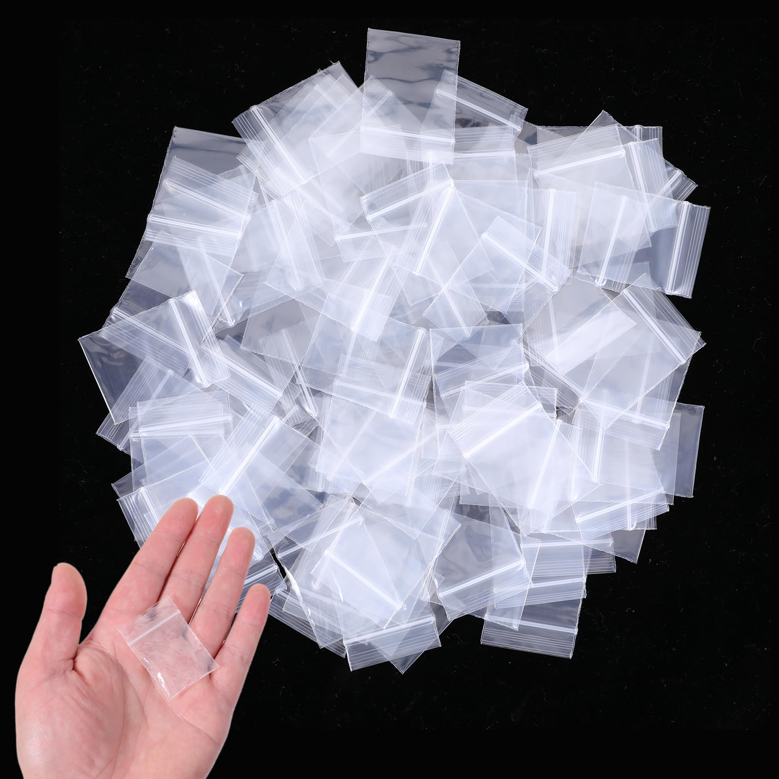 Photo 1 of 100 Pcs Mini Zip Bags 2" x 2" Small Plastic Bags 4 Mil Thick Reusable Clear Zip Bag for Jewelry Beads Parts Small Items Storage Packaging Shipping