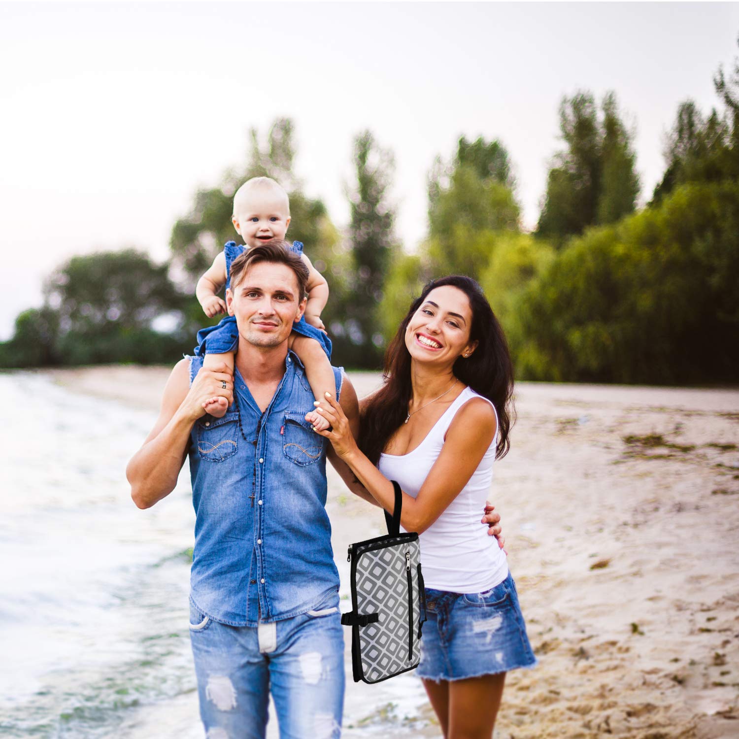 Portable Changing Pad, Diaper Clutch Kit, Travel Foldable Station Mat for Baby Diapering, Waterproof Lightweight Cushion for Toddlers, Infants or Newborns