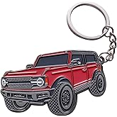 SINLAKUA for Bronco Keychain 4 door key chain Fob Cover Cool Mods Key Chain Sport Accessories compatible with Ford Bronco 2021 2022 2023(Red)