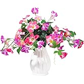 Niaone 2 Pack Artificial Petunias Flowers - Realistic Fake Hanging UV Resistant for Outside, Pink - Porch Garden Home Decor