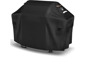 PasWith Grill Cover 55 Inch for Outdoor Grill,600D Ultima Durable Heavy Duty Waterproof Rip-Proof BBQ Cover,Fade Resistant 3-4 Burner Barbecue Cover with Straps for Weber Char-Broil Nexgrill,etc