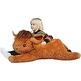 WDXDSOB 38.5 Inch Brown Giant Highland Cow Plush Stuffed Animal - Large Cow Pillow Gift for Kids and Adults, Couch & Bed Decor