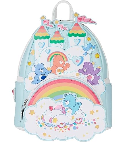 Hot Topic Care Bears Pastel Rainbow Fuzzy Mini Backpack Multi None : Clothing, Shoes & Jewelry