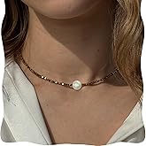 Pearl Choker Necklace, Hematite Necklace, Natural Stone Necklaces for Women, Handmade Choker Necklace for Prom Jewelry
