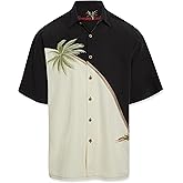 Bamboo Cay - Hurricane Palm, Embroidered Tropical Style Palm Color Men's Shirt