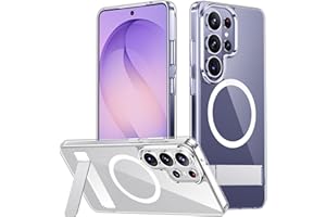 SPIDERCASE 磁性三星 Galaxy S26 Ultra 手机壳,[内置隐形支架] 防黄防刮超薄手机壳适用于 S26 Ultra 6.9 英寸,透明