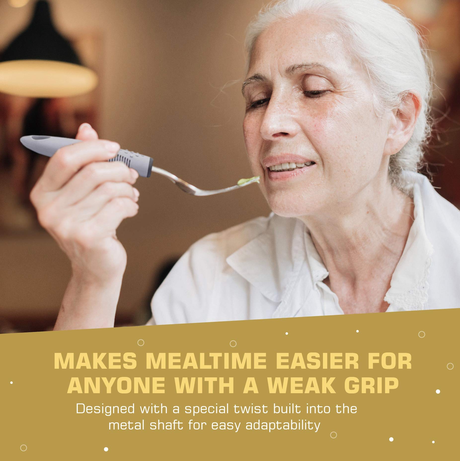 BodyHealt Weighted Utensils for Hand Tremors - Adaptive Utensils for Elderly, Arthritis, Parkinsons Aids for Living. Weighted Silverware for Hand Tremors Stroke Recovery Gifts for Parkinsons Patients