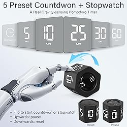 Rotating Pomodoro Timer 5, 25, 10 30,60 Mins Preset