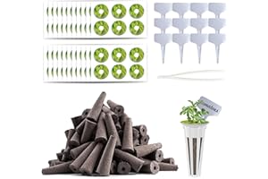 AMBGROW 253 Pack Hydroponic Pods Supplies for Aerogarden Pods, Grow Sponges for Hydroponics, Seed Pods Kit with 120 Grow Sponges, 120 Pod Labels,12 Plant Labels, 1 Tweezer for Hydroponic Indoor Garden System