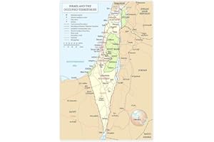GENERIC Israel And Occupied Territories Map Poster Canvas Wall Art Painting Bedroom Decoration For Home, Office, Classroom Unframe-style16x24inch(40x60cm)