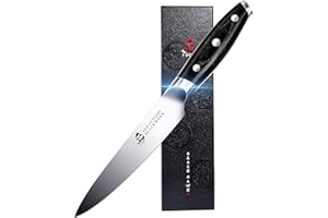 TUO Utility Knife - 5 Inch Small Kitchen Chefs Knife - High Carbon German Steel - Full Tang Pakkawood Handle with Gift Box - 