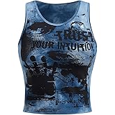 SOLY HUX Women's Graphic Tank Tops Y2k Gothic Scoop Neck Sleeveless Tops Summer Going Out Top