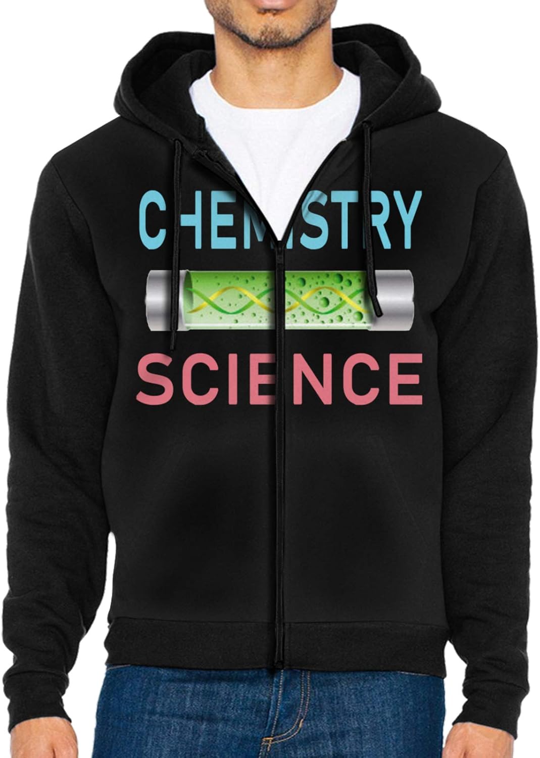 DNA Ring Chemistry Science Men's FullZip Jacket Hoodie