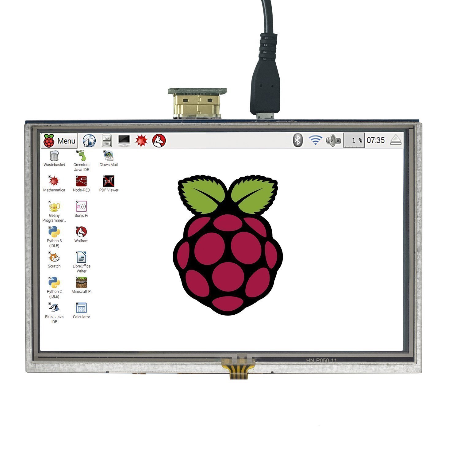 DollaTek 5" HD TFT LCD Touch Screen Monitor Display HDMI 800X480 for Raspberry Pi 3, 2 Model B and Raspberry Pi 1 Model B+