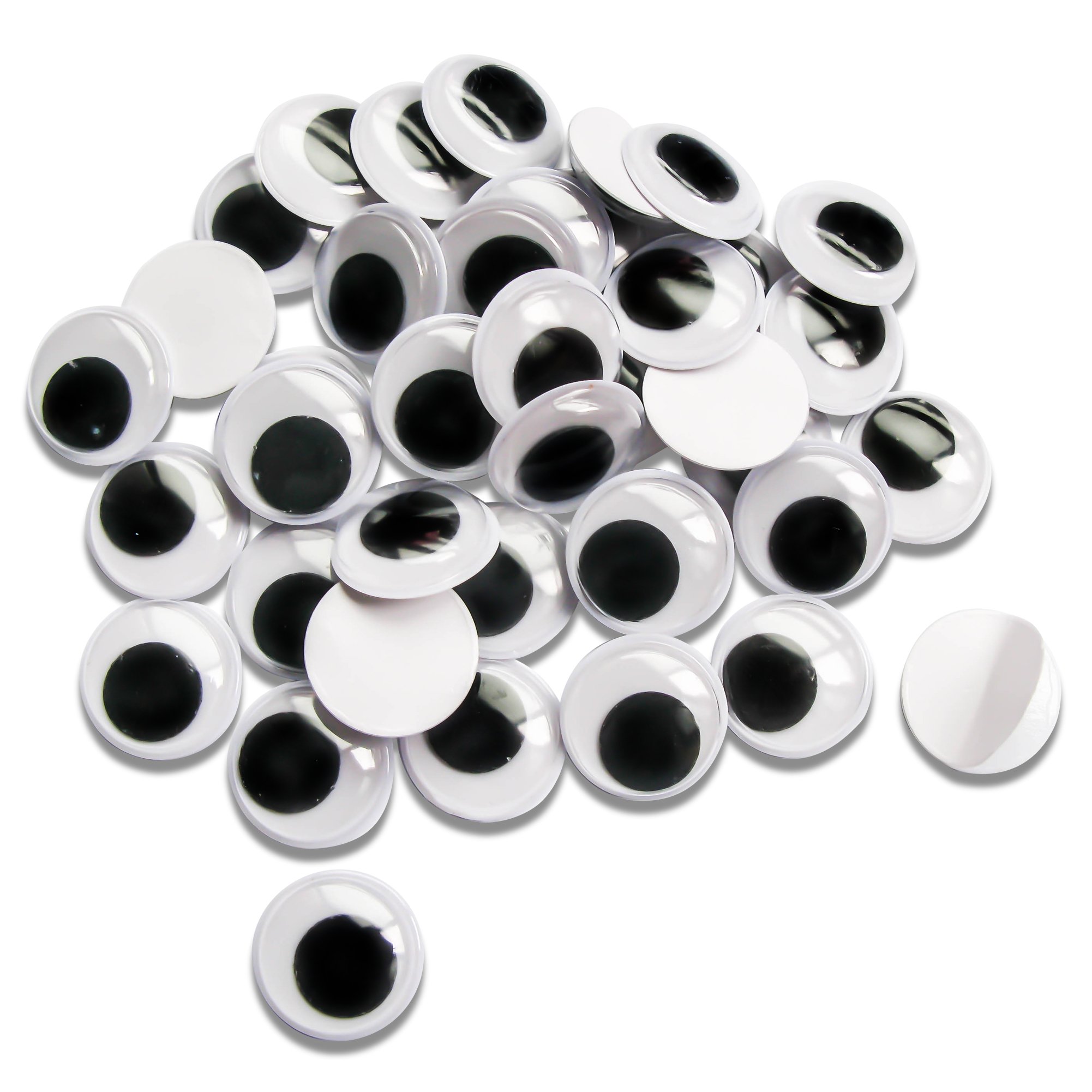 TOAOB 300pcs Round Black White Wiggle Googly Eyes with Self Adhesive 10mm for DIY Scrapbooking Crafts