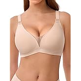 LUCKMEEY Mesh Bras for Women No Underwire Wireless Bras Seamless Push Up Full Coverage Bras Comfortable Bra Everyday Bra